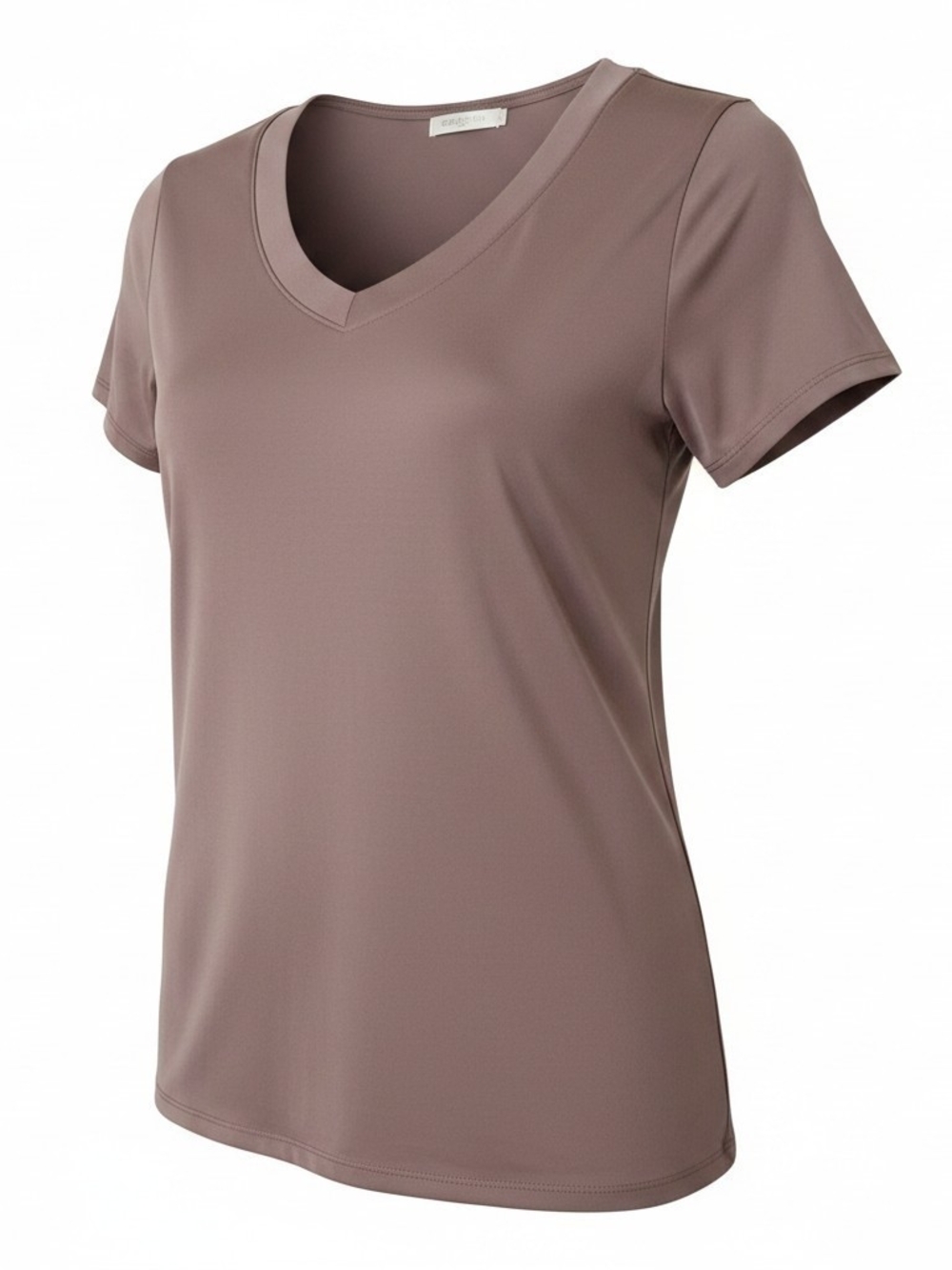 edge V-Neck Short Sleeve Tee - Mauve